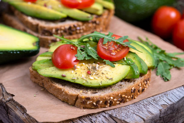 istock Toast with sliced avocado. 1087306284