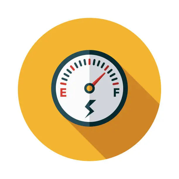 Vector illustration of Electric Vehicle Battery Level Indicator Icon
