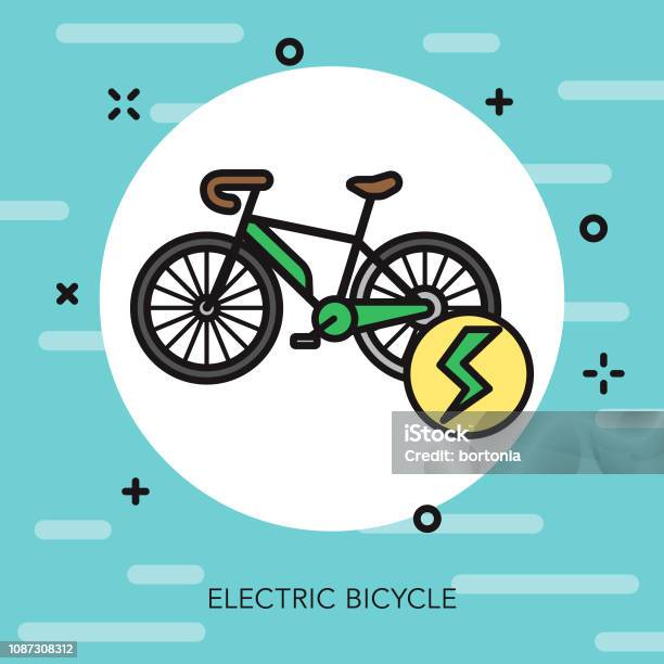 Electric Bicycle Icon Stock Illustration - Download Image Now - Electric Bicycle, No People, Alternative Fuel Vehicle
