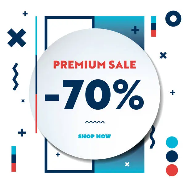 Vector illustration of Premium Sale Web Banner Template