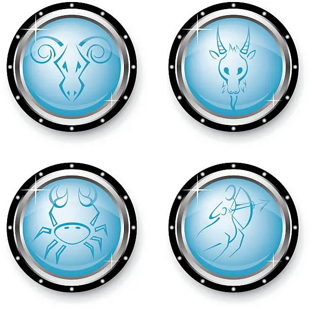 Vector illustration of Metal Zodiac Series