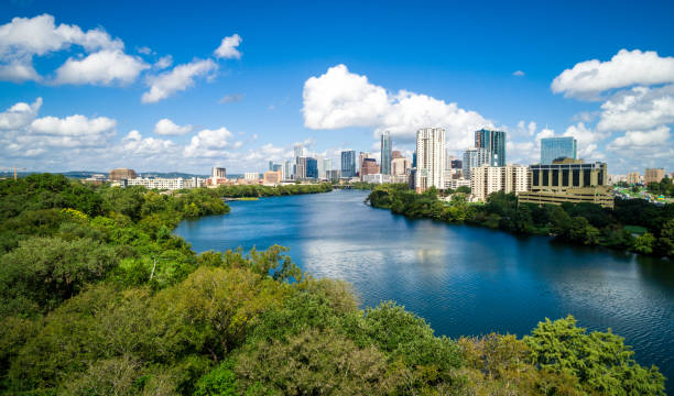istock lady BIrd Lake in Austin Texas 1087313486