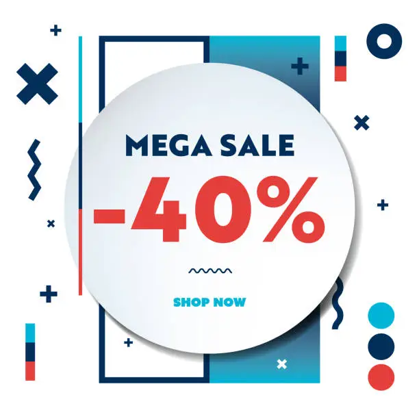 Vector illustration of Mega Sale Web Banner Template