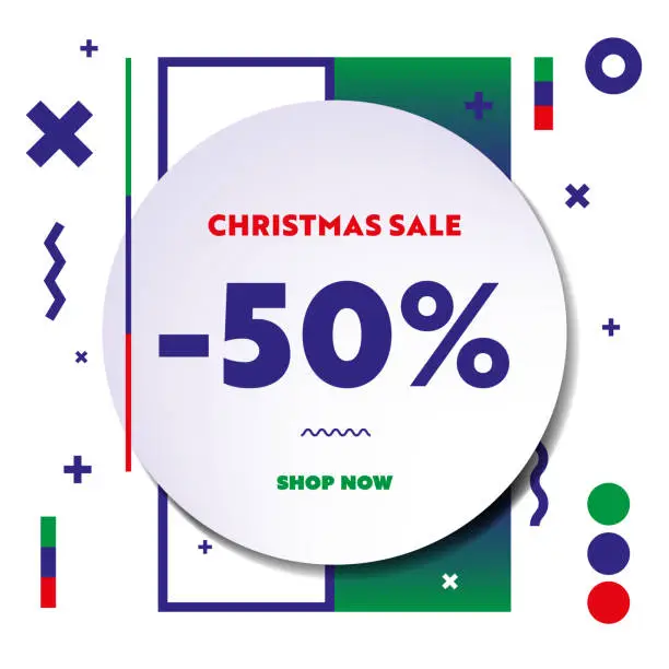 Vector illustration of Christmas Sale Web Banner Template