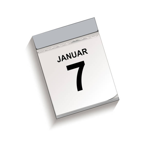 istock Calendar, tear-off calendar with date 7 January, tear-off calendar, Vector illustration isolated on white background 1087335252