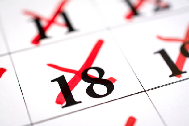 istock Red marked with pen on a calendar sheet 1087335308