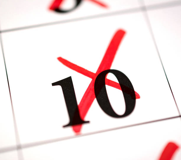 istock Red circle marked with pen on a calendar sheet 1087335496