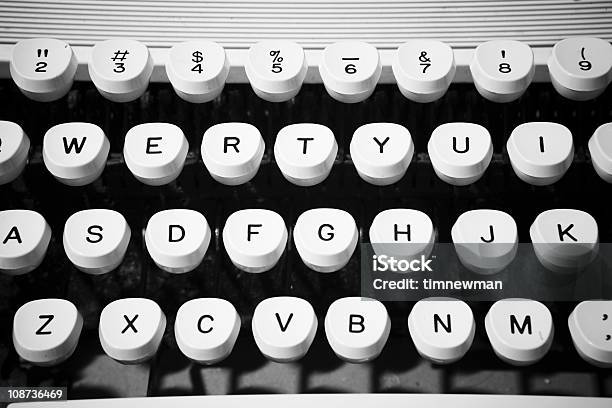 Close Up Of Typewriter Keys Stock Photo - Download Image Now - 1970-1979, Abstract, Alphabet