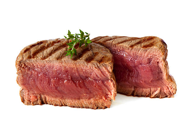 istock Close up of char grilled medium rare filet mignon 108737793