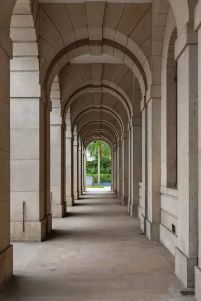 Archways of a Government Building in Hong Kong