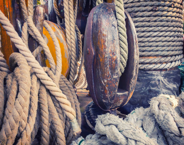 istock Equipment on the deck of an old sailing ship 1087385676