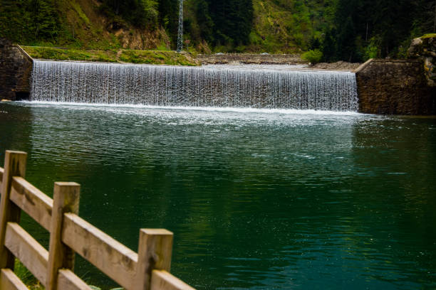 The small waterfall in famous touristic place  Uzungol in Trabzon