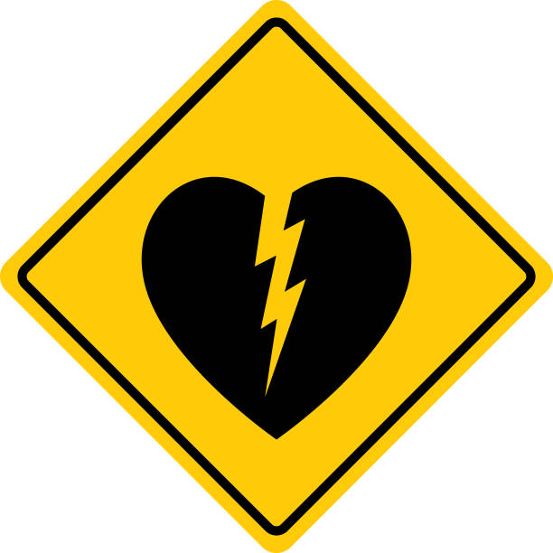 ilustraciones, imágenes clip art, dibujos animados e iconos de stock de señal de advertencia de ataque cardíaco - pain heart attack heart shape healthcare and medicine