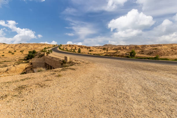 istock Road at Sahara desert in the afternoon. 1087415366