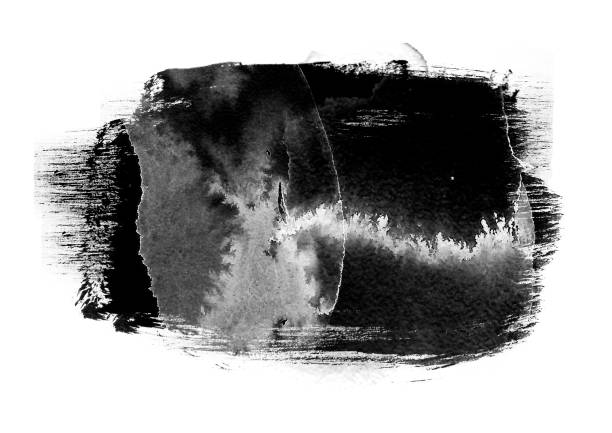 istock Black color graphic patches graphic brush strokes design effect element for background 1087417768