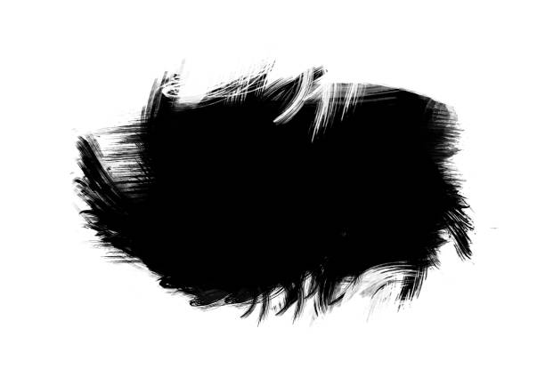 istock Black color graphic patches graphic brush strokes design effect element for background 1087417956