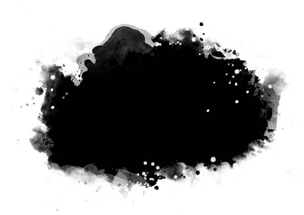 istock Black color graphic patches graphic brush strokes design effect element for background 1087418034
