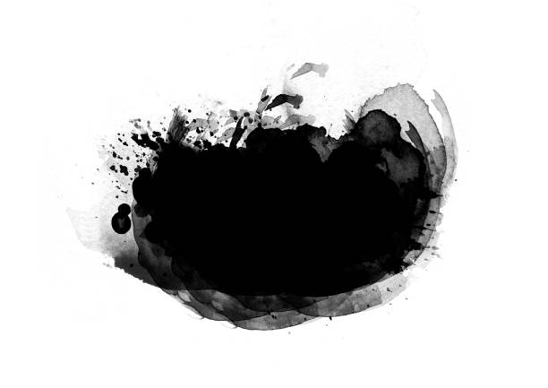 istock Black color graphic patches graphic brush strokes design effect element for background 1087418066