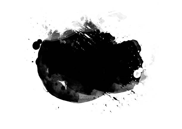 istock Black color graphic patches graphic brush strokes design effect element for background 1087418090