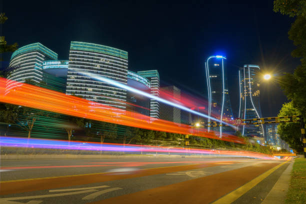 Motion speed effect with City Night,hangzhou,china