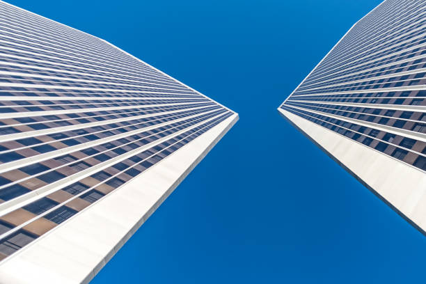 Low perspective of modern architecture.