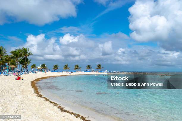 Sunny Beach Day On Coco Cay Bahamas Stock Photo - Download Image Now - Cay, Bahamas, Sea