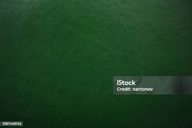 Foto de Fundo Verde Couro Texturizado Abstrato Com Textura De Couro e mais fotos de stock de Verde - Descrição de Cor