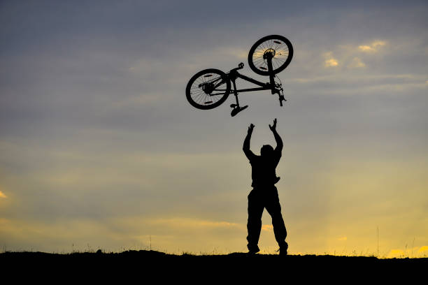 istock happy bicycle athlete's happiness and creative concept 1087457824