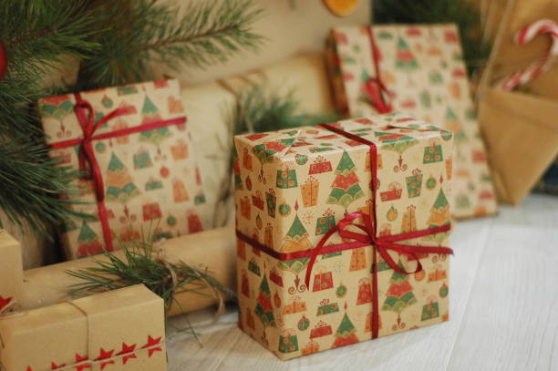 istock gifts lie under the New Year tree 1087466892