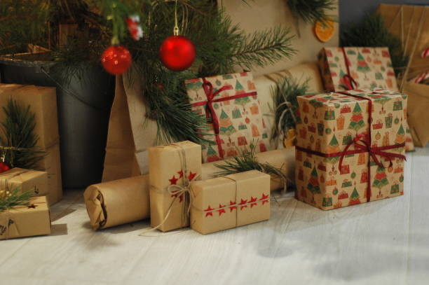 istock gifts lie under the New Year tree 1087466938