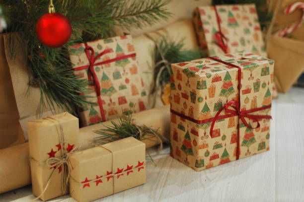 istock gifts lie under the New Year tree 1087466994