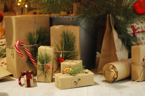 istock gifts lie under the New Year tree 1087468180