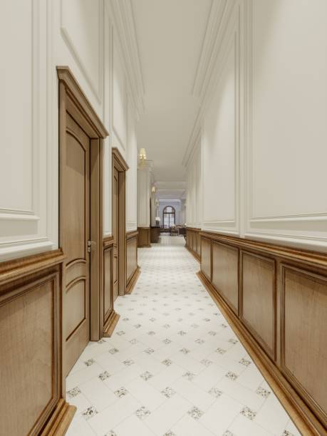 istock Classic style corridor in a luxury hotel. 1087477814