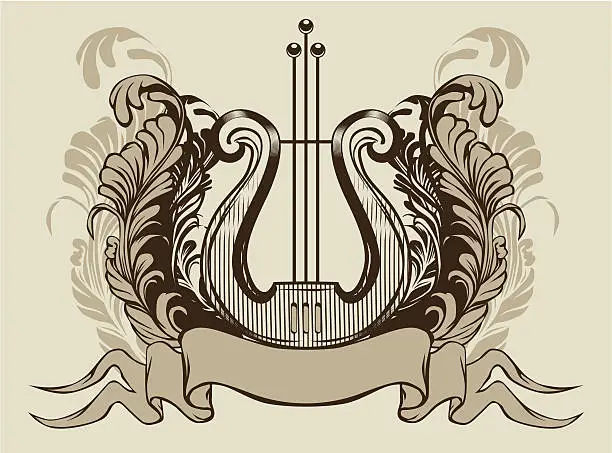 Vector illustration of harps