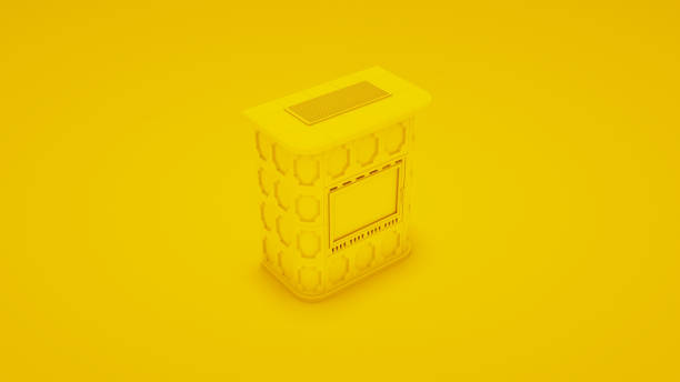 istock Yellow marble, classic fireplace. 3D illustration 1087488910