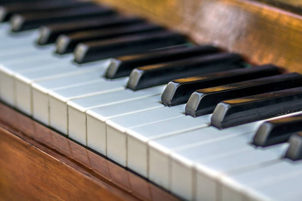 istock Close-up of piano keys. close frontal view. 1087496776
