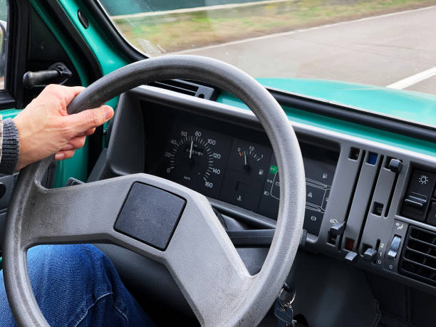 istock Man drive old Italian Car 1087515208