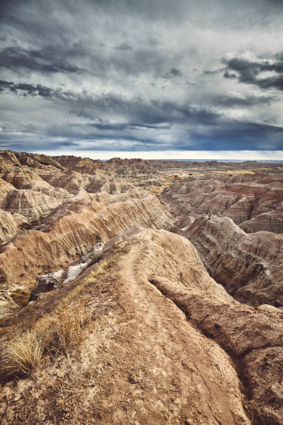 istock Rainy clouds over Badlands National Park, USA. 1087517518