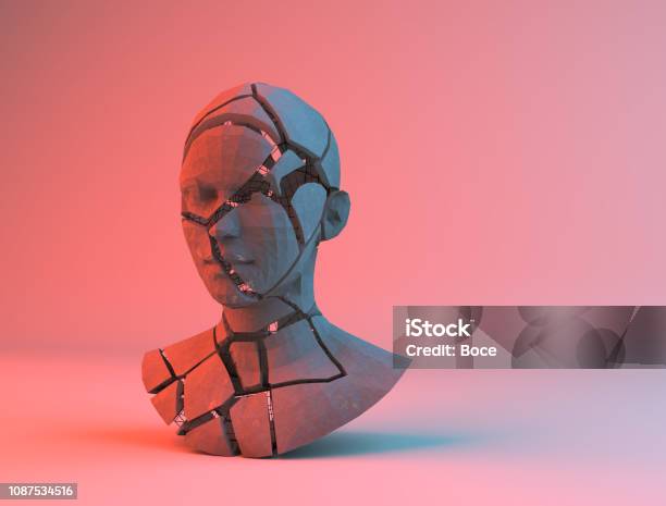 Broken Alabaster Head Stock Photo - Download Image Now - Broken, Statue, Sculpture