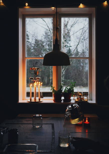 istock Tea and puzzle comfy leisure home lifestyle 1087536824