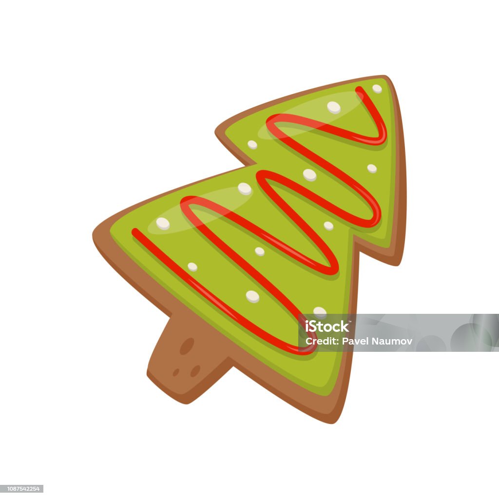 Vetores de Saboroso Pão De Biscoito Em Forma De Árvore De Natal Com Glacê  Colorido Pão De Mel Delicioso Comida De Férias Ícone De Vetor Plana e mais  imagens de Biscoito -