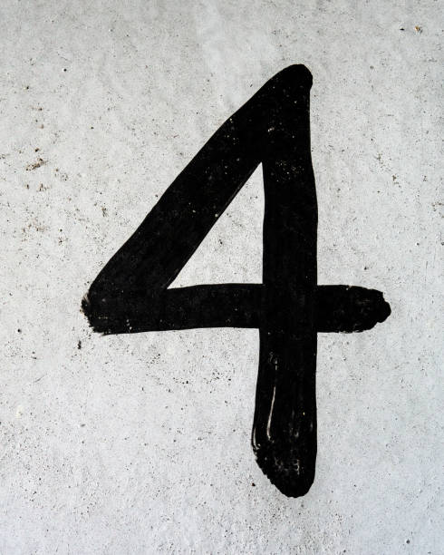 istock Written Wording in Distressed State Typography Found Number Four 4 1087542898