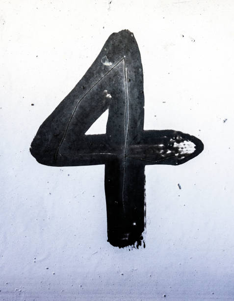 istock Written Wording in Distressed State Typography Found Number Four 4 1087544002