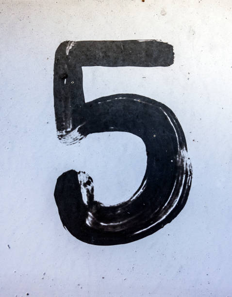 istock Written Wording in Distressed State Typography Found Number Five 5 1087544088