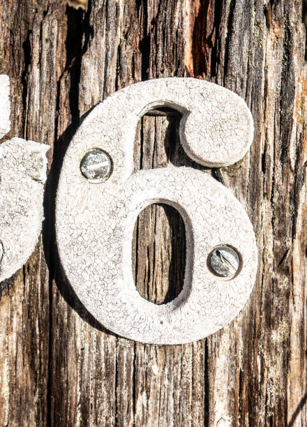 istock Written Wording in Distressed State Typography Found Number Six 6 1087544356