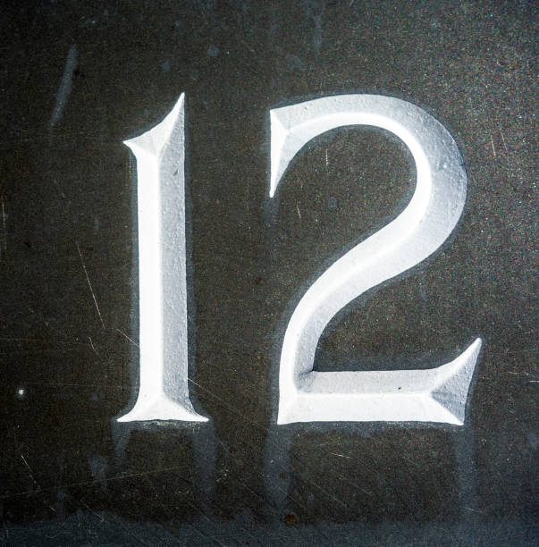 istock Written Wording in Distressed State Typography Found Number 12 Twelve 1087544700