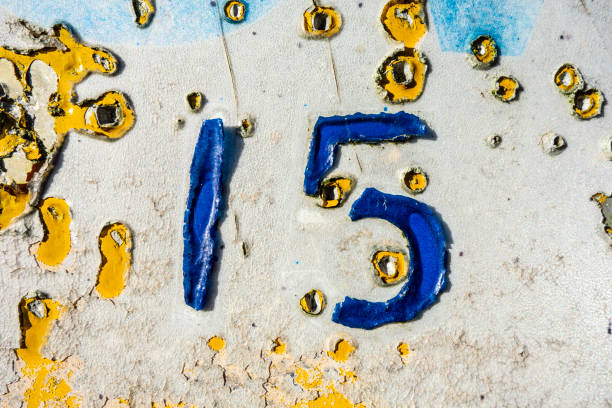 istock Written Wording in Distressed State Typography Found Number Fifteen 1087544814