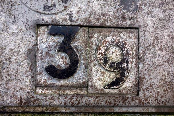 istock Written Wording in Distressed State Typography Found Number Thirty Nine 39 1087544998
