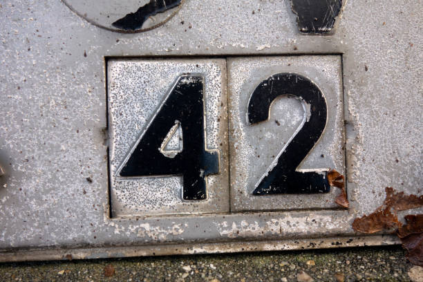 istock Written Wording in Distressed State Typography Found Number Forty Two 1087545154