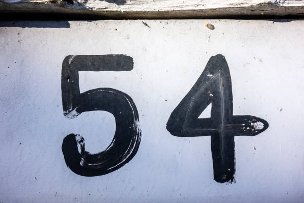 istock Written Wording in Distressed State Typography Found Number Fifty Four 54 1087545352